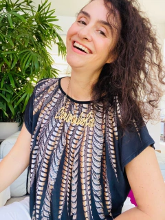 Camiseta Kaftan Jersey Faisão Preto - ALESSA