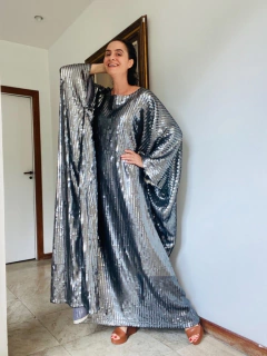 Imagem do Vestido Maxi Longo Paetê Grafite