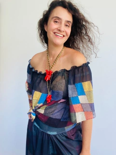 Blusa Cigana Chiffon Paul Klee Colorido - ALESSA