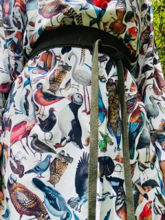 Vestido Chemise Curto Crepe Pássaros - ALESSA