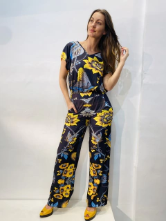 Camiseta Kaftan Jersey Passaro Azul - ALESSA