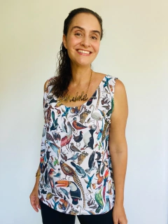 Regata Básica Crepe Pássaros on internet