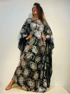 Vestido Maxi Longo Paetê Fiori Neri - online store