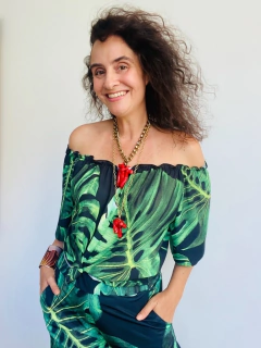 Blusa Cigana Crepe Costela de Adão - comprar online