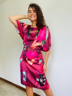 Vestido T Cetim Orquídea Vermelho - online store