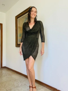 Vestido Sereia Mini Tela Preto - ALESSA