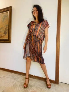 Imagem do Saia Pareô Chiffon Paul Klee Vermelho