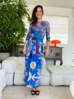 Imagem do Saia Reta Jersey Paul Klee Azul