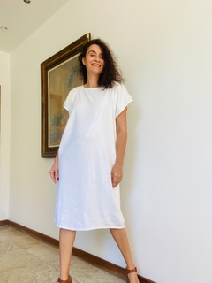 Vestido Kaftan Paetê Branco - buy online