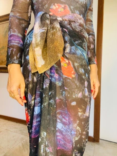 Lenço Chiffon 140x100cm Monet Azul na internet