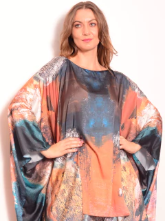 Camisa Maxi Cetim Marrom - ALESSA