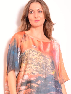 Camisa Morcego Cetim Marrom na internet