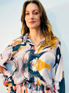 Camisa Social Crepe Grey