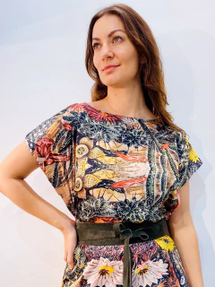 Camiseta Kaftan Cetim Cactus - ALESSA