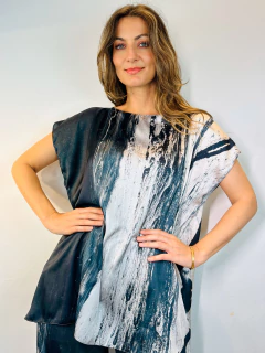 Camiseta Kaftan Cetim Noir