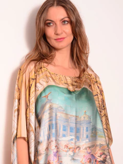 Camiseta Maxi Cetim Afresco Varanda - comprar online