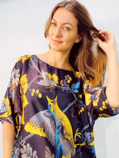 Camiseta Morcego Cetim Passaro Azul - buy online