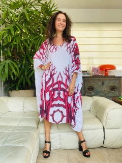 Image of Vestido Plissado Crepe Coral