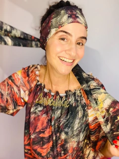 Lenço Chiffon 140x100cm Monet Vermelho - ALESSA