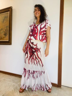 Camiseta Cropped Jersey Coral - comprar online