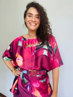 Camiseta Morcego Cetim Orquídea Vermelha - loja online