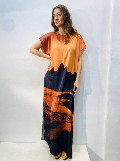 Vestido Kaftan Longo Rio Dourado - ALESSA