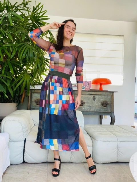 Saia Reta Jersey Paul Klee Colorido