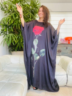 Vestido Maxi Longo Rosa Única Preto - comprar online