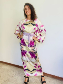 Vestido Maxi Longo Cetim Orquidea Branco