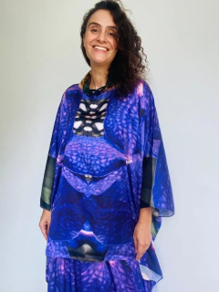 Camiseta Maxi Cetim Orquidea Roxo on internet