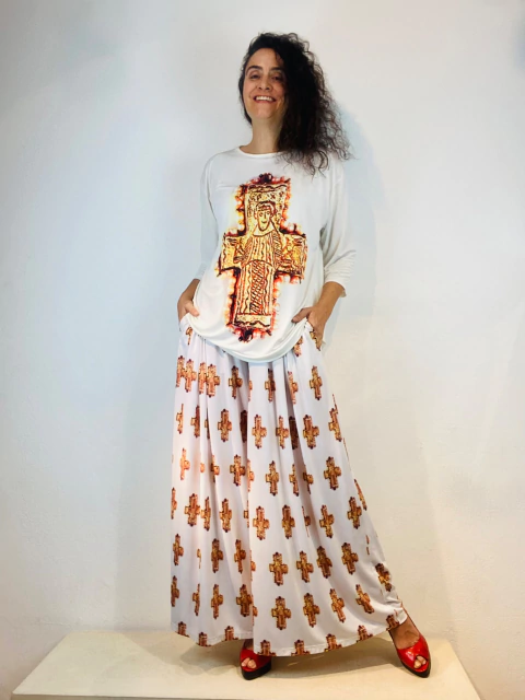 Calça Pantalona Jersey Santo Antonio