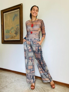 Calça Reta Jersey Paul Klee Cinza na internet