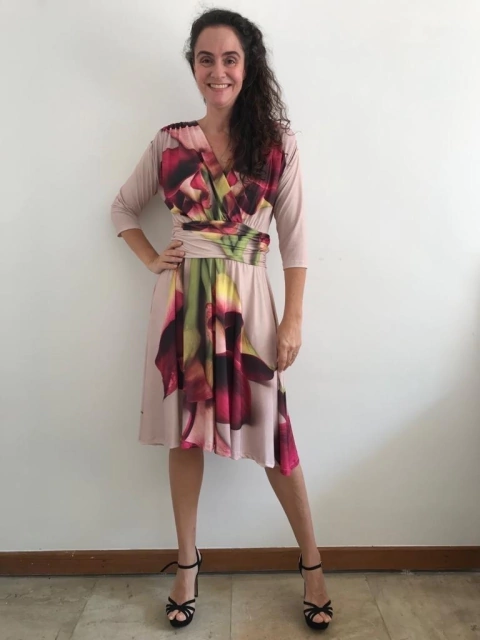  Vestido Sereia Evasê Jersey Calla Vermelha