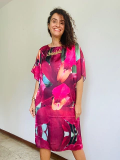 Vestido T Cetim Orquídea Vermelho on internet