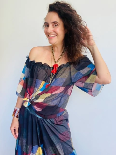 Blusa Cigana Chiffon Paul Klee Colorido - loja online