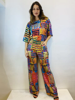 Camiseta Basica Crepe Xadrez on internet