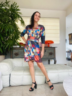 Vestido Sereia Justo Jersey Paul Klee Colorido - ALESSA