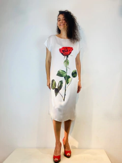 Vestido Kaftan Cetim Rosa Unica - ALESSA