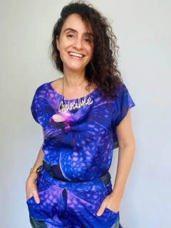 Camiseta Kaftan Cetim Orquídea Roxo - loja online