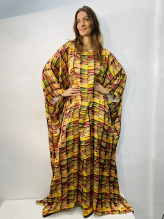 Vestido Maxi Longo Cetim Macarrom - comprar online