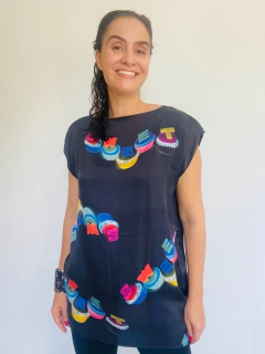 Camiseta Kaftan Longa Seda Sweet on internet