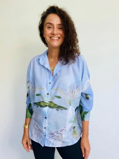 Camisa Social Morcego Crepe Lirio Branco - comprar online