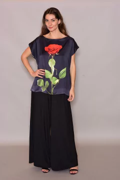 Camiseta Kaftan Cetim Rosa Única Preta - online store