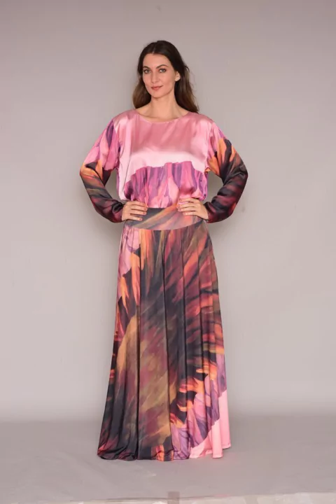 Blusa Manga 3/4 Cetim Falésia