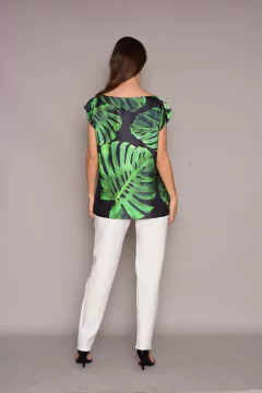 Camiseta Kaftan Cetim Costela de Adão Preta - ALESSA