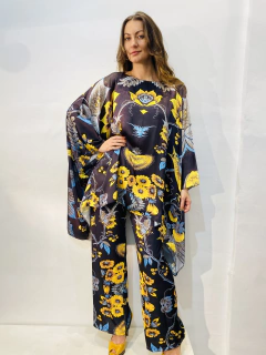 Camiseta Maxi Cetim Passaro Azul - online store