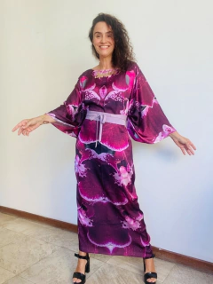 Vestido Maxi Longo Cetim Orquidea Vinho - comprar online