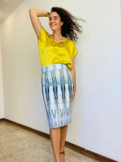 Saia Mini Neoprene Lírio Listras