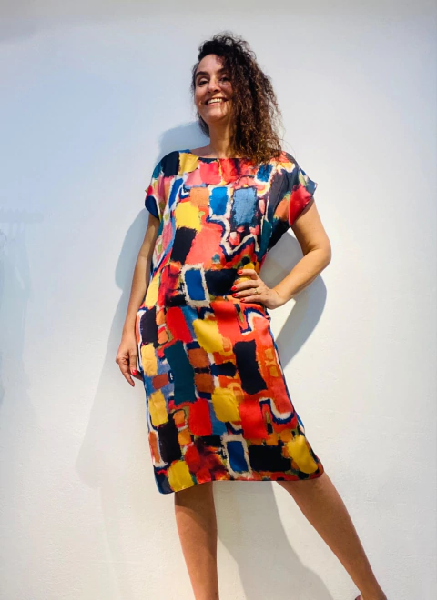 Vestido Kaftan Cetim Fabienne