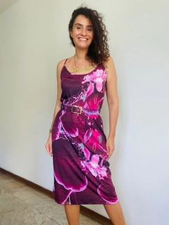 Vestido Alcinha Jersey Orquídea Vinho